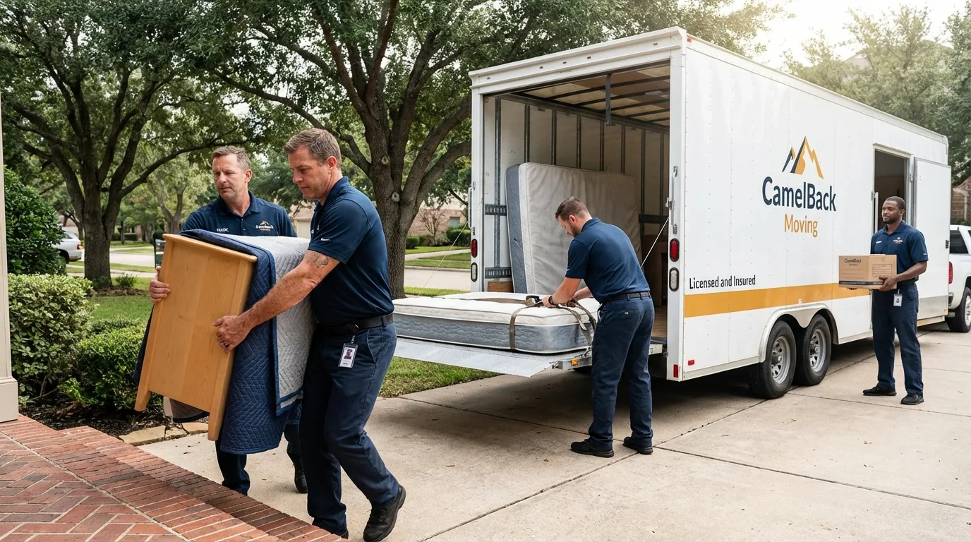 Crew loading residential truck for cross-state move from Cape May, NJ
